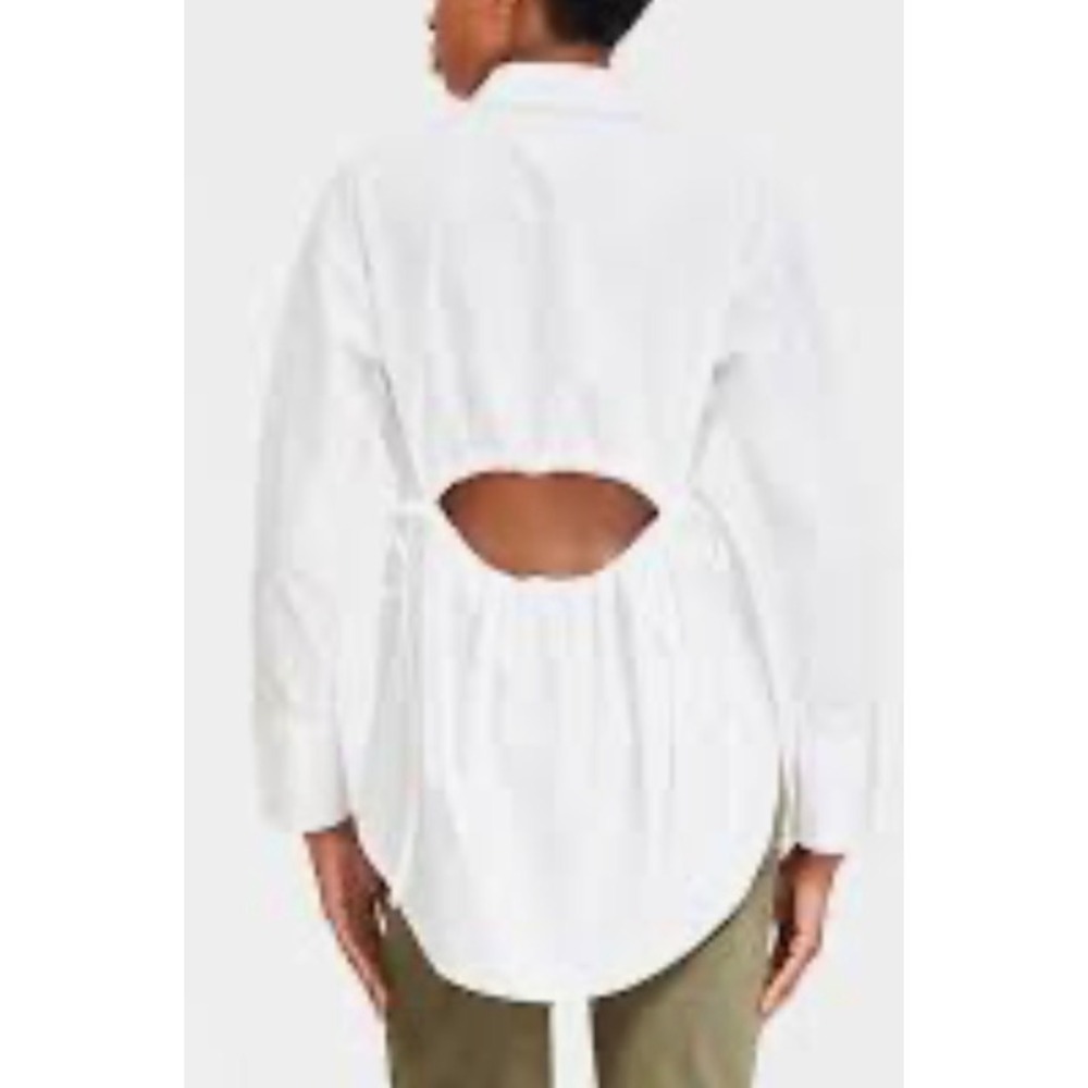 Loft NWT Womens Poplin Cutout‎ Back Tunic Shirt - White